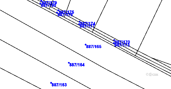 Parcela st. 887/165 v KÚ Libhošť, Katastrální mapa