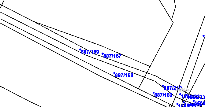 Parcela st. 887/167 v KÚ Libhošť, Katastrální mapa