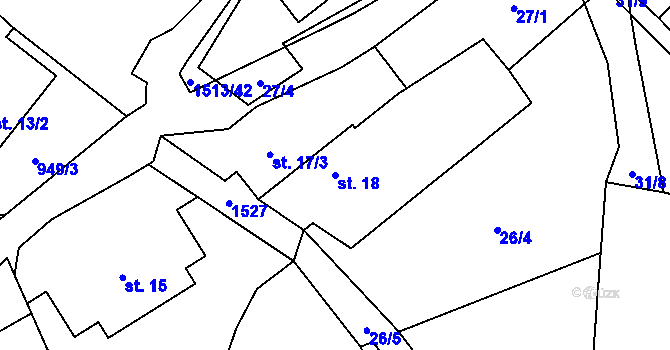 Parcela st. 18 v KÚ Libhošť, Katastrální mapa