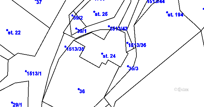 Parcela st. 24 v KÚ Libhošť, Katastrální mapa