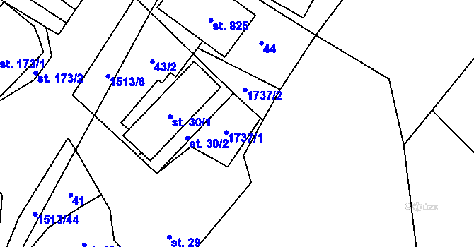 Parcela st. 30/3 v KÚ Libhošť, Katastrální mapa