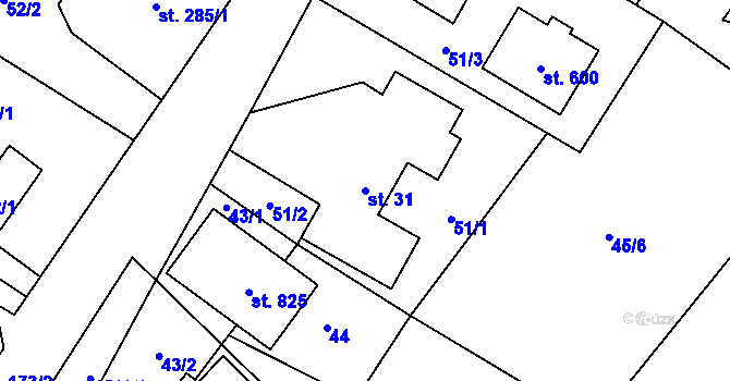 Parcela st. 31 v KÚ Libhošť, Katastrální mapa