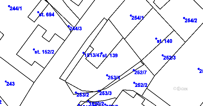 Parcela st. 139 v KÚ Libhošť, Katastrální mapa