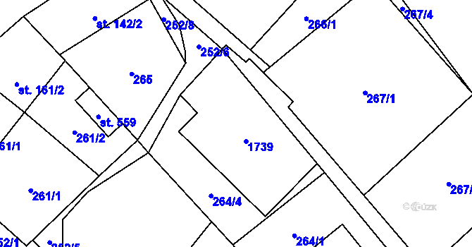 Parcela st. 142/1 v KÚ Libhošť, Katastrální mapa