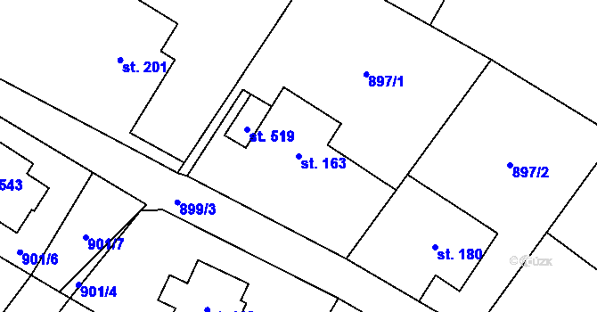 Parcela st. 163 v KÚ Libhošť, Katastrální mapa