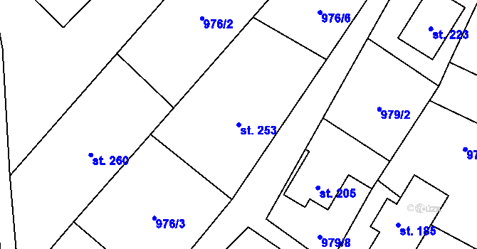 Parcela st. 253 v KÚ Libhošť, Katastrální mapa