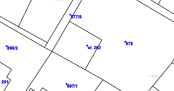 Parcela st. 262 v KÚ Libhošť, Katastrální mapa
