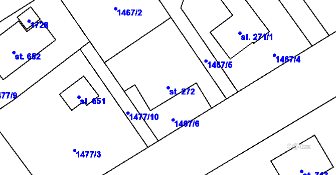 Parcela st. 272 v KÚ Libhošť, Katastrální mapa