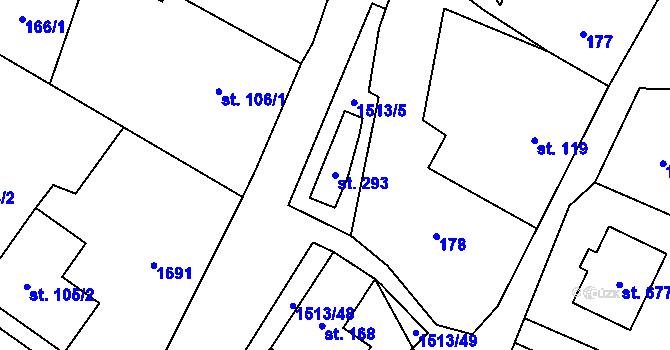 Parcela st. 293 v KÚ Libhošť, Katastrální mapa