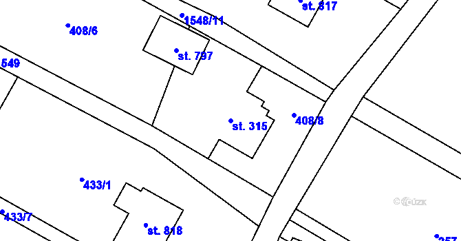 Parcela st. 315 v KÚ Libhošť, Katastrální mapa