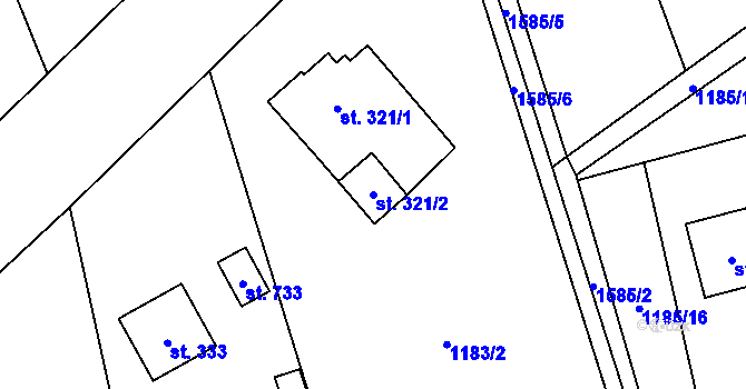Parcela st. 321/2 v KÚ Libhošť, Katastrální mapa