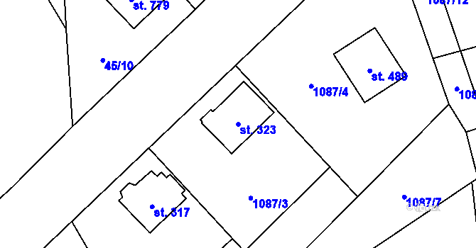 Parcela st. 323 v KÚ Libhošť, Katastrální mapa