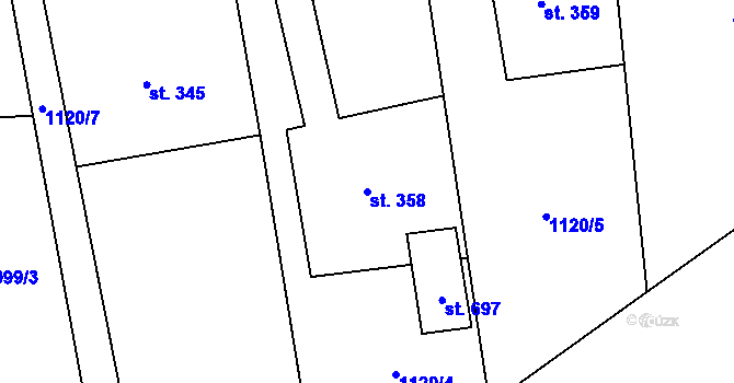 Parcela st. 358 v KÚ Libhošť, Katastrální mapa