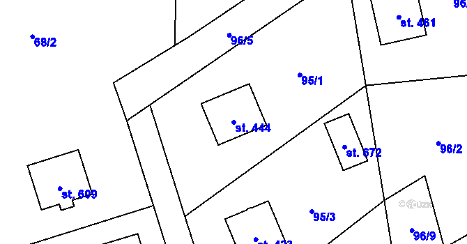 Parcela st. 444 v KÚ Libhošť, Katastrální mapa