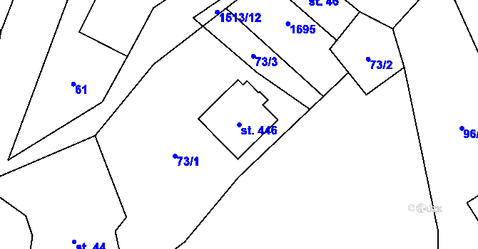Parcela st. 446 v KÚ Libhošť, Katastrální mapa