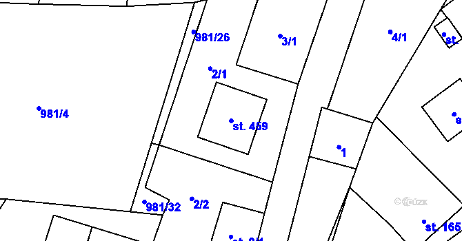Parcela st. 459 v KÚ Libhošť, Katastrální mapa