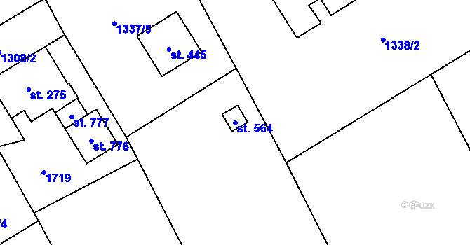 Parcela st. 564 v KÚ Libhošť, Katastrální mapa