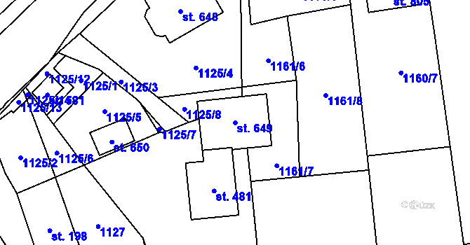Parcela st. 649 v KÚ Libhošť, Katastrální mapa