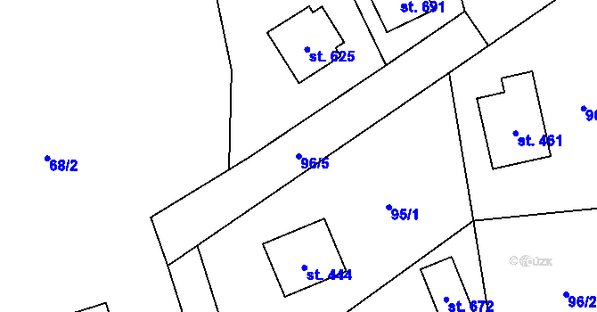 Parcela st. 96/5 v KÚ Libhošť, Katastrální mapa