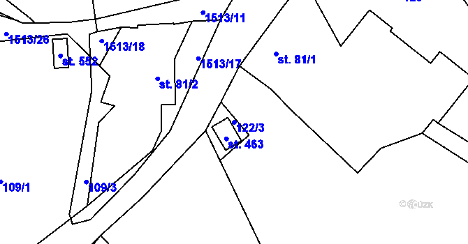 Parcela st. 122/3 v KÚ Libhošť, Katastrální mapa
