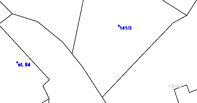 Parcela st. 141/4 v KÚ Libhošť, Katastrální mapa