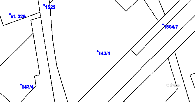 Parcela st. 143/1 v KÚ Libhošť, Katastrální mapa