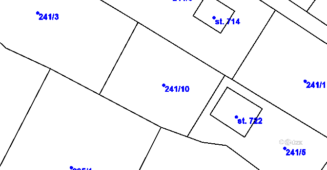 Parcela st. 241/10 v KÚ Libhošť, Katastrální mapa