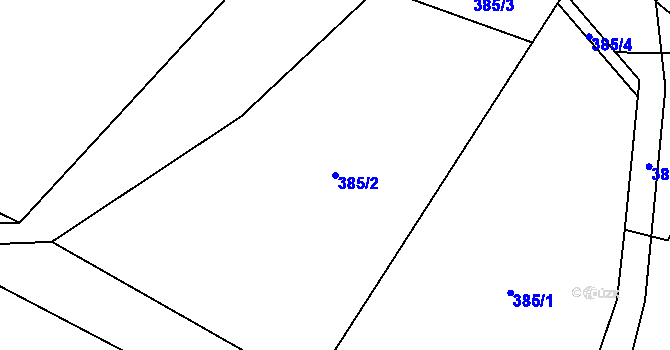 Parcela st. 385/2 v KÚ Libhošť, Katastrální mapa