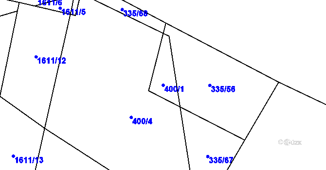Parcela st. 400/1 v KÚ Libhošť, Katastrální mapa