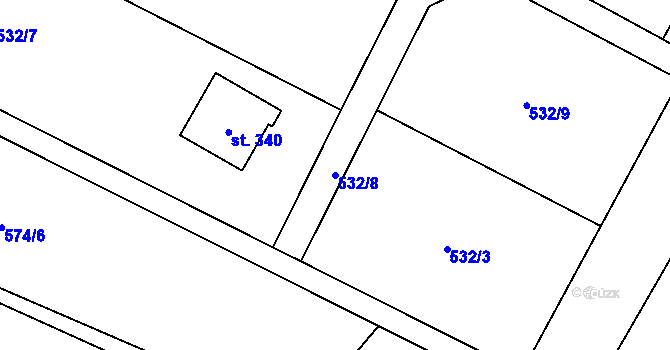 Parcela st. 532/8 v KÚ Libhošť, Katastrální mapa