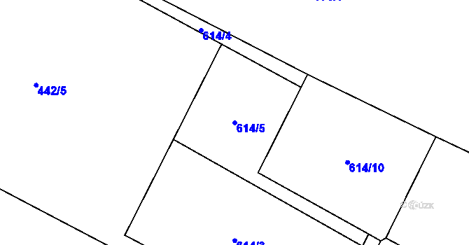 Parcela st. 614/5 v KÚ Libhošť, Katastrální mapa