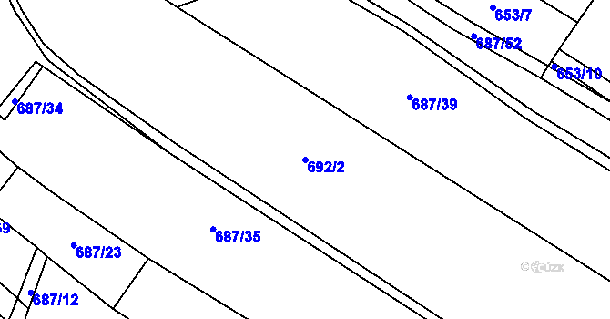Parcela st. 692/2 v KÚ Libhošť, Katastrální mapa