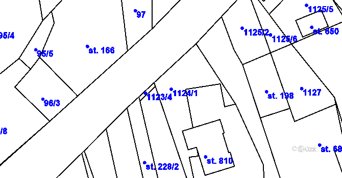 Parcela st. 1124/1 v KÚ Libhošť, Katastrální mapa