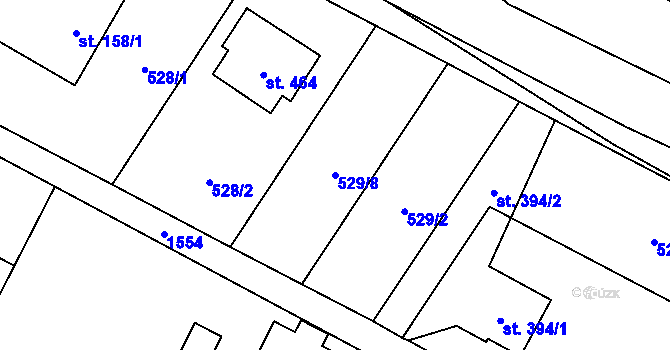 Parcela st. 529/8 v KÚ Libhošť, Katastrální mapa