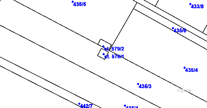 Parcela st. 579/1 v KÚ Libhošť, Katastrální mapa