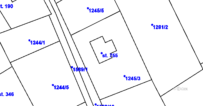 Parcela st. 755 v KÚ Libhošť, Katastrální mapa