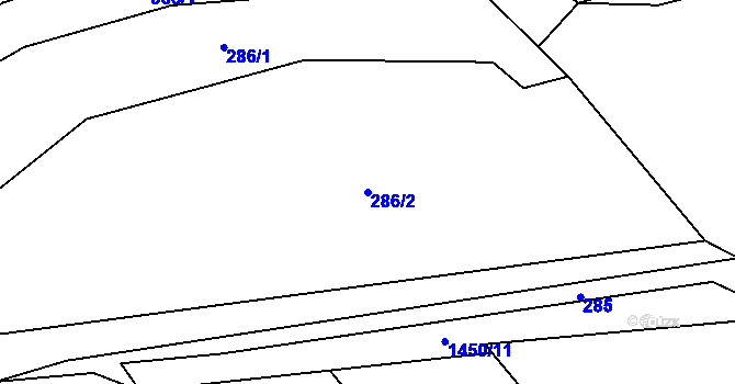Parcela st. 286/2 v KÚ Libhošť, Katastrální mapa