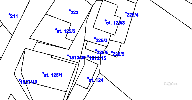 Parcela st. 226/6 v KÚ Libhošť, Katastrální mapa