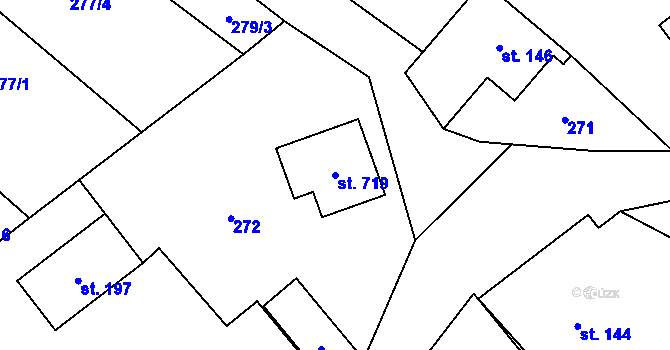 Parcela st. 719 v KÚ Libhošť, Katastrální mapa
