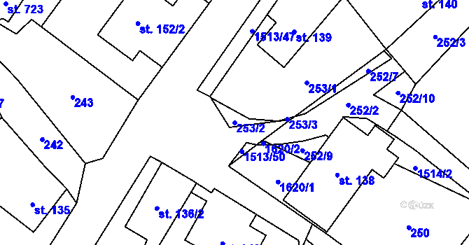 Parcela st. 253/2 v KÚ Libhošť, Katastrální mapa