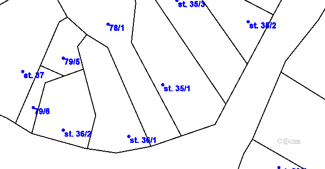 Parcela st. 35/1 v KÚ Libice nad Cidlinou, Katastrální mapa