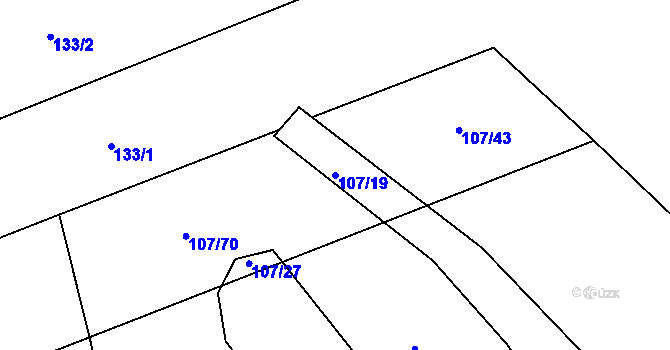 Parcela st. 107/19 v KÚ Libice nad Cidlinou, Katastrální mapa