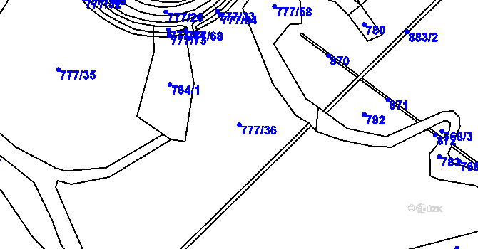 Parcela st. 777/36 v KÚ Libice nad Cidlinou, Katastrální mapa
