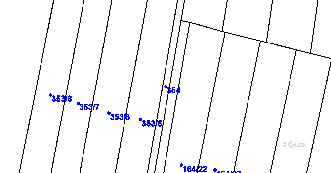 Parcela st. 354 v KÚ Libice nad Cidlinou, Katastrální mapa