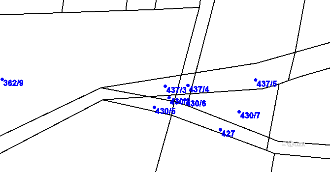 Parcela st. 437/3 v KÚ Libice nad Cidlinou, Katastrální mapa