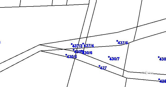 Parcela st. 437/4 v KÚ Libice nad Cidlinou, Katastrální mapa