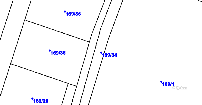 Parcela st. 169/34 v KÚ Libice nad Cidlinou, Katastrální mapa