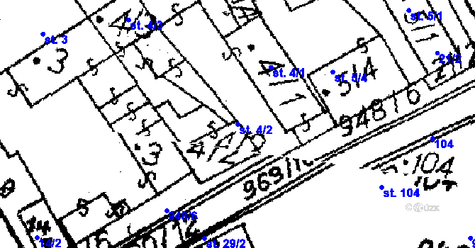 Parcela st. 4/2 v KÚ Libice nad Doubravou, Katastrální mapa