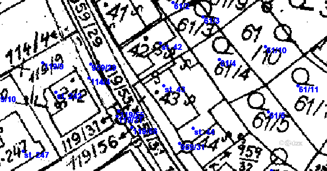 Parcela st. 43 v KÚ Libice nad Doubravou, Katastrální mapa