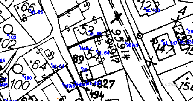 Parcela st. 54 v KÚ Libice nad Doubravou, Katastrální mapa